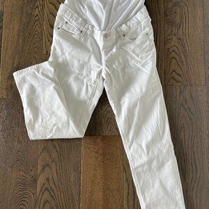 Gap Maternity Size 27 / 4 White Straight Leg Jeans